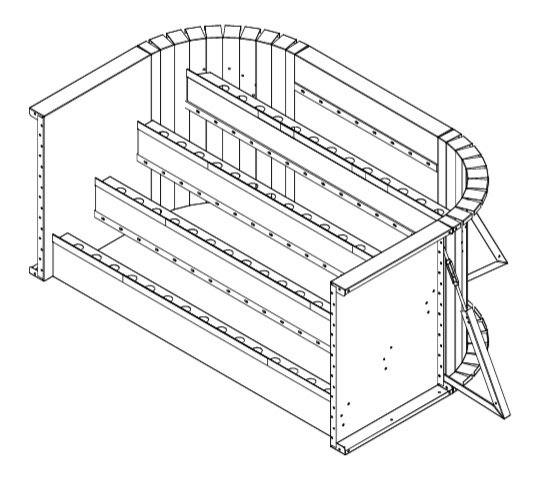 8' Wide 48" Steel Step w/ 2' Radius Corners
