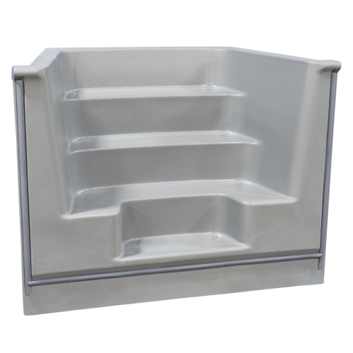 Alps 6' Semi-Inground 52" Pool Step, Gray, Bullnose