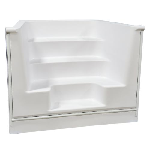 Alps 6' Semi-Inground 52" Pool Step, White, Bullnose