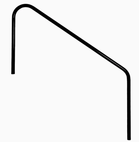 Saftron 48" 2-Bend Stair Rail - Black