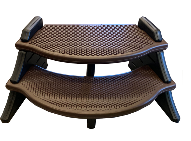 The Edge Spa Step - Espresso Tread, Black Sidewall