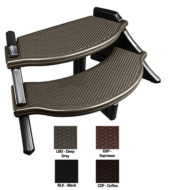 The Edge Spa Step - Coffee Tread, Black Sidewall
