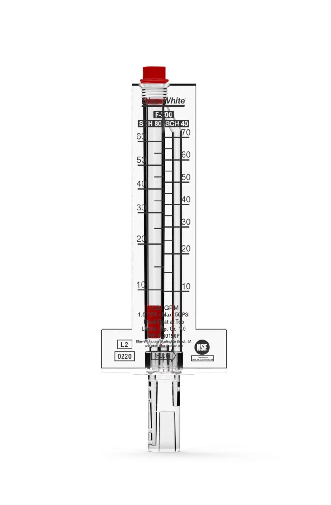 Pitot Tube Horizontal Flow Meter 1.5” IPS