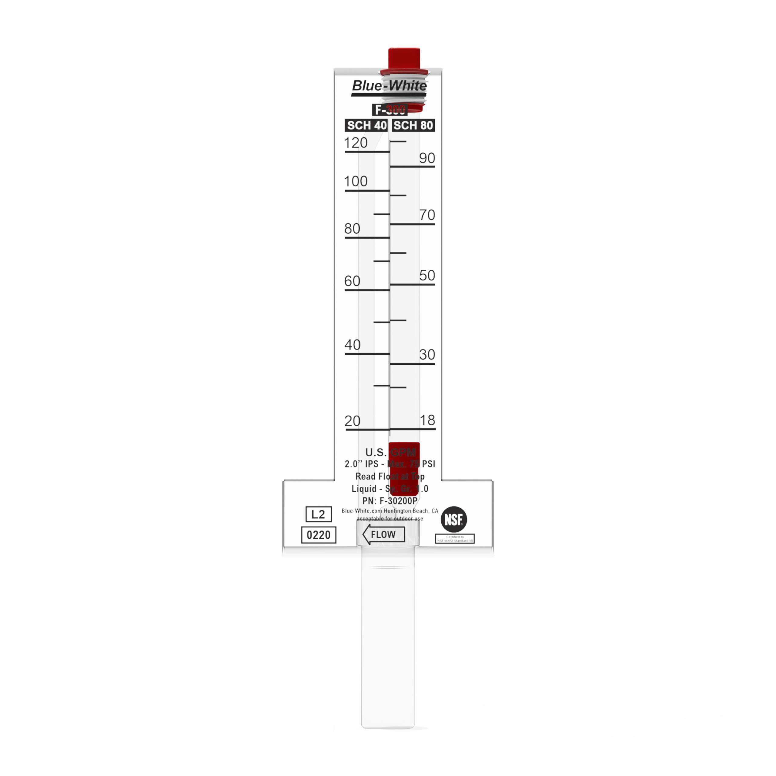Pitot Tube Horizontal Flow Meter 2” IPS
