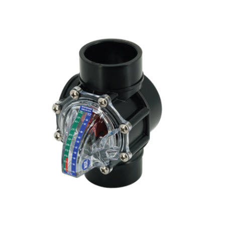 FlowVis 2.5" Flow Meter with Check Valve & Velocity Scale
