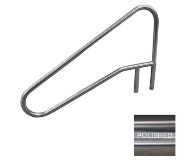 Global Pool Products - 4-Bend Inground Pool Welded Braced Handrail - Polished Stainless