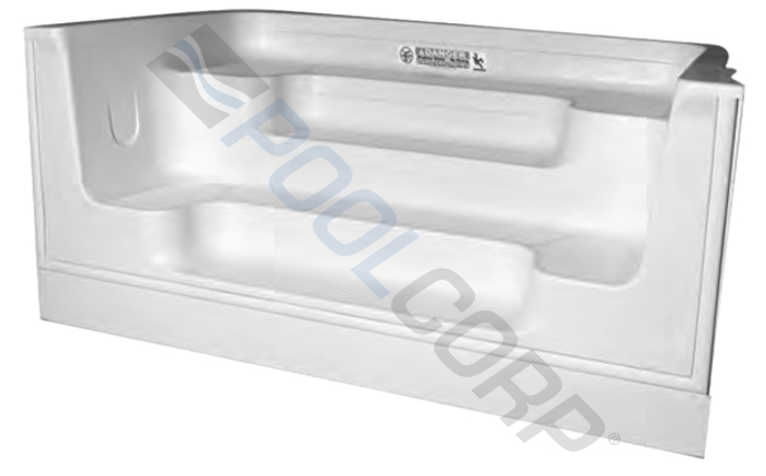 Latham 8' Straight Back Leisure Sit-n-Step White Bullnose