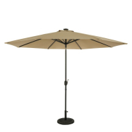 Calypso 11' Octagon Market Umbrella with Solar LED Lights - Champagne
