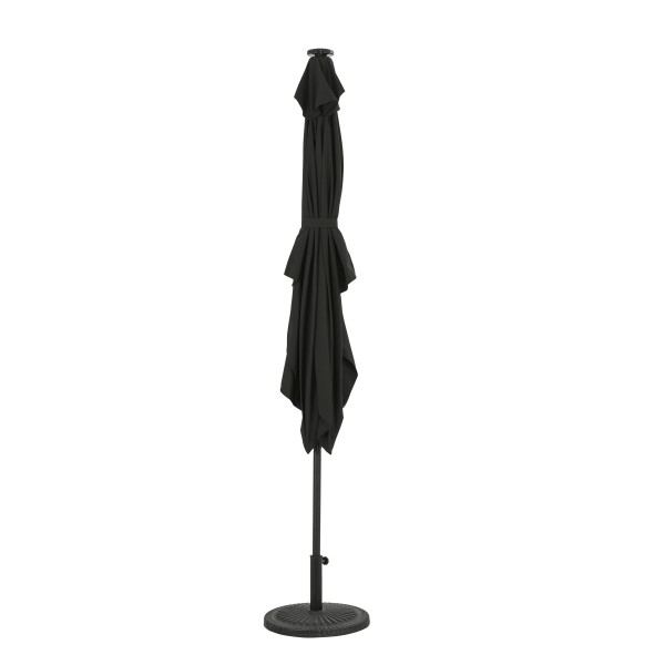 Nassau 6.5' x 10' Rectangular Market Umbrella with LED Lights - Black |  Royal Swimming Pools