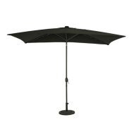 Nassau 6.5' x 10' Rectangular Market Umbrella with LED Lights - Black