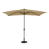 Nassau 6.5' x 10' Rectangular Market Umbrella with LED Lights - Champagne