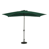 Nassau 6.5' x 10' Rectangular Market Umbrella with LED Lights - Hunter Green