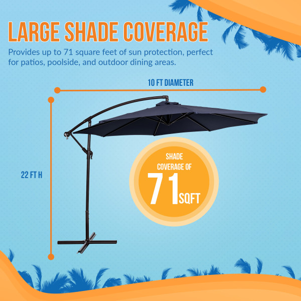 11 offset patio umbrella navy blue black pole threshold Replacement Canopy for Threshold 11 ft Umbrella