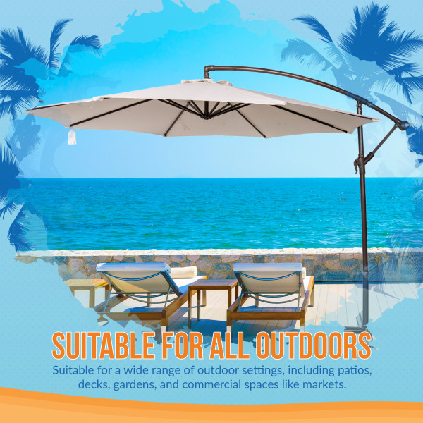 curved umbrella type outdy patio heaters 11 FT Outdoor with Base Aluminium Cantilever Umbrella even under intense sunlight Volenca 11-Piece Wicker Patio Size:141 cm breathability::high