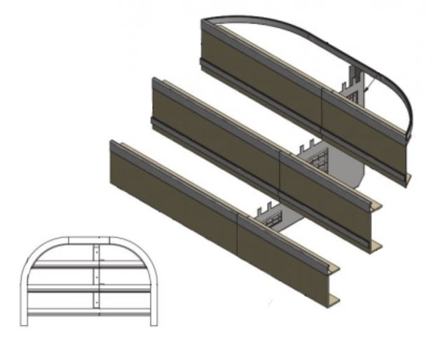 6' Straight Step Polymer 2'R 3-Tread