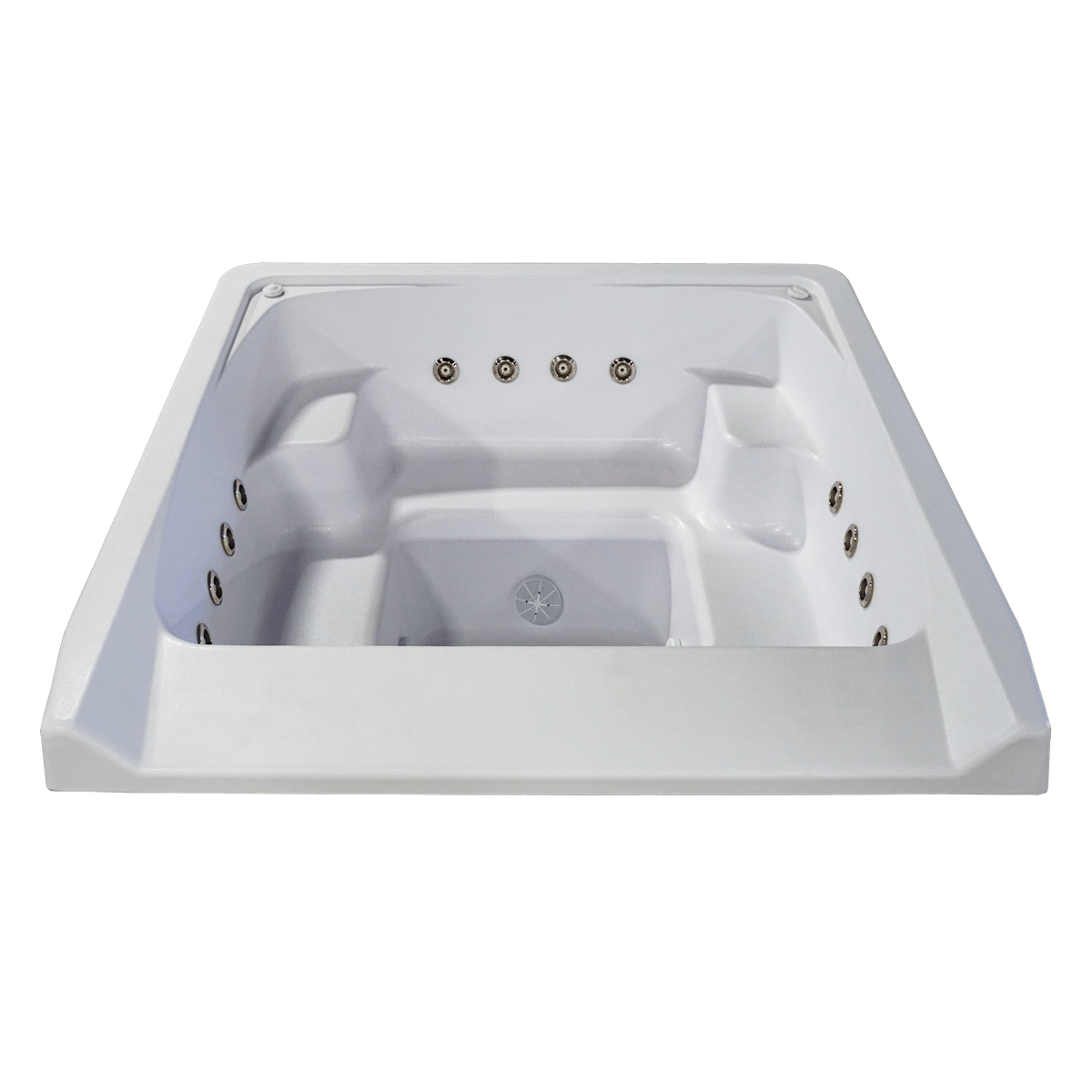 7' x 7' Square Oasis Vanishing Edge Spillover Spa with 12 Jets Alps - White