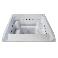 7' x 7' Square Oasis Vanishing Edge Spillover Spa with 12 Jets Alps - White