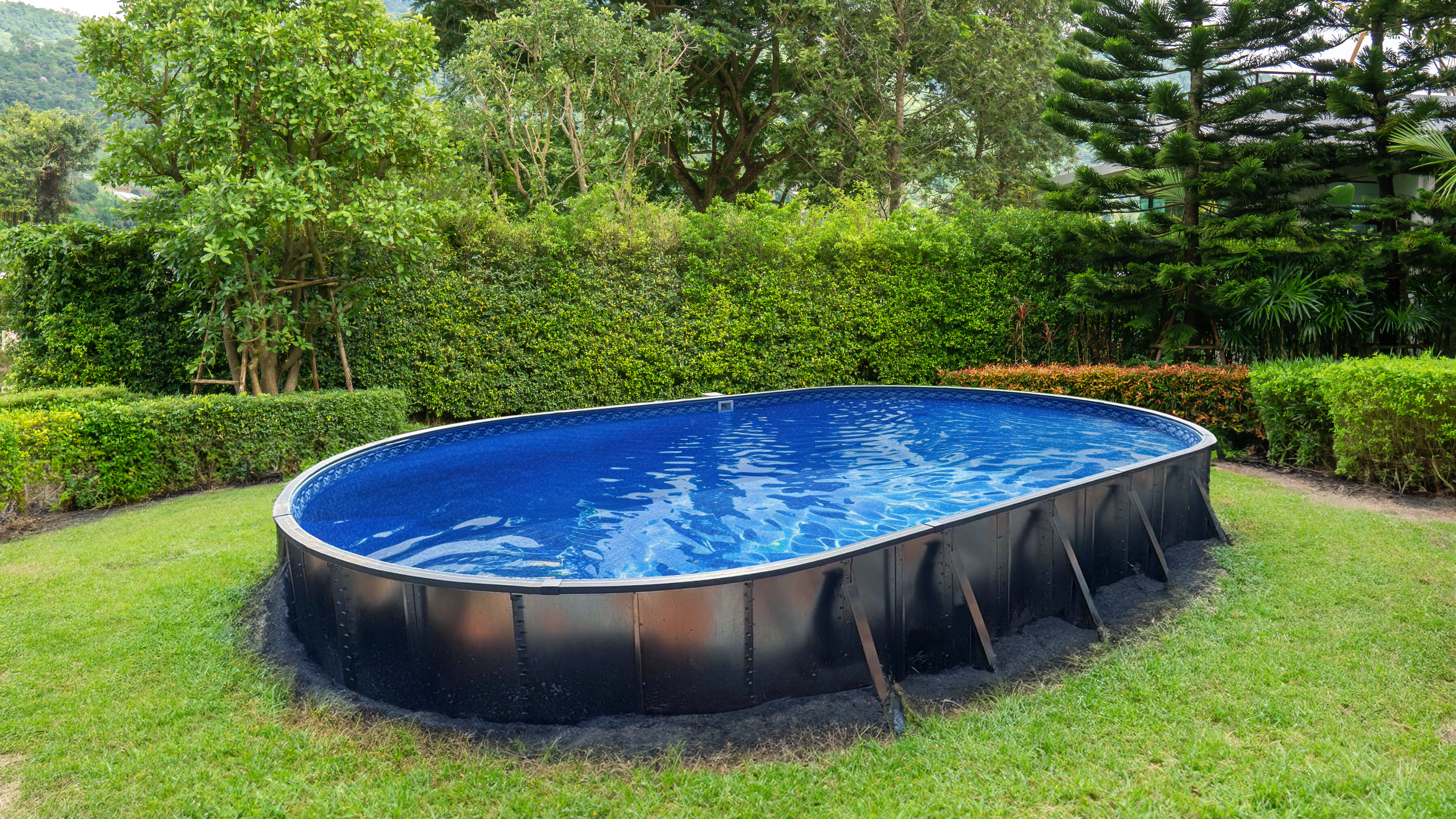 19' x 41' Oval Semi-Inground Pool Kit with 52" Steel Walls