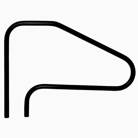 Saftron 48" Return-to-Deck 4 Bend Handrail - Black