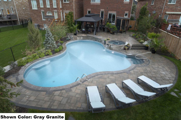 ALPS Spillover Spa Open Seating, Plumbed, 12 Jet 2 Pump, Gray Granite