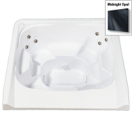 7' x 7' Square Captain Seat Vanishing Edge Spillover Spa with 12 Jets Alps - Midnight Opal