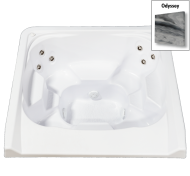 7' x 7' Square Captain Seat Vanishing Edge Spillover Spa with 12 Jets Alps - Odyssey