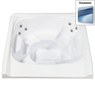 7' x 7' Square Captain Seat Vanishing Edge Spillover Spa with 12 Jets Alps - Ocean Wave