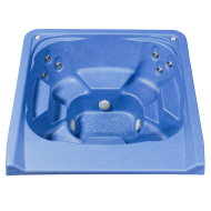 7' x 7' Square Captain Seat Vanishing Edge Spillover Spa with 12 Jets Alps - Blue Granite