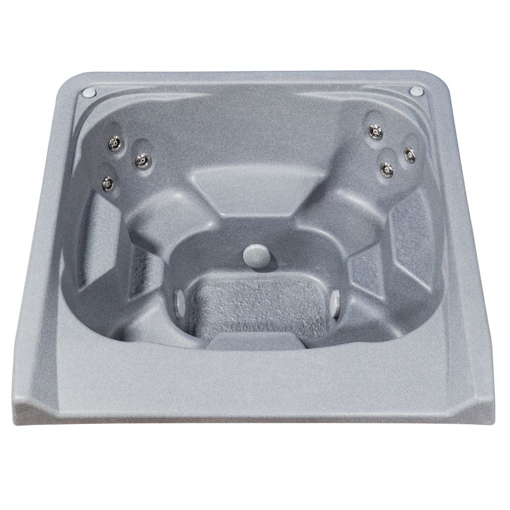 7' x 7' Square Captain Seat Vanishing Edge Spillover Spa with 12