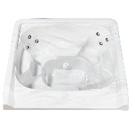 7' x 7' Square Captain Seat Vanishing Edge Spillover Spa with 12 Jets Alps - Sterling Marble