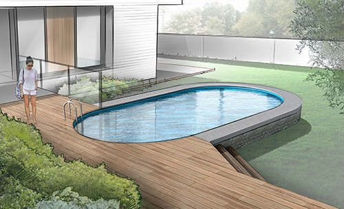 18' x 34' Oval 52" Verona Inground Pool - Ladder or Drop-In Step