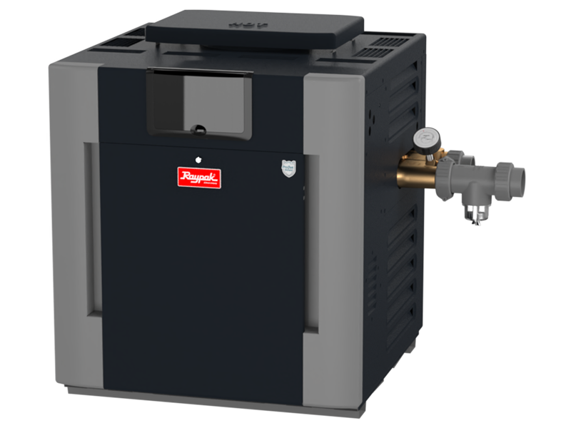 RayPak Digital Low NOx Pool & Spa Heater, 199.5k BTU, Natural Gas, Copper HEx, 0-5k FT, 017705, B-R2