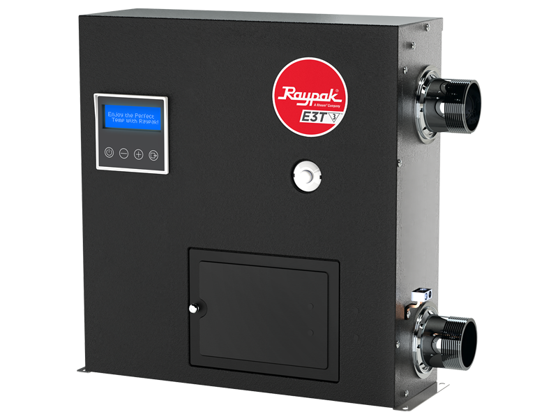 RayPak E3T 3 Phase Electric Pool & Spa Heater, 480v, 61.5k BTU, 18kW, Titanium HEx, 019142, ELS-R-00