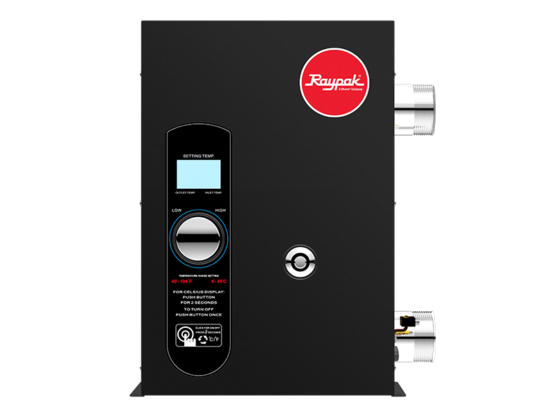 RayPak E3T Single Phase Electric Pool & Spa Heater, 240v, 61.4k BTU, 18kW, Titanium HEx, 100-1000066