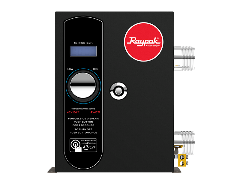 RayPak E3T Single Phase Electric Pool & Spa Heater, 240v, 37.5k BTU, 11kW, Titanium HEx, 100-1000066