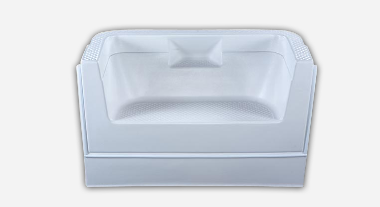 6' White Bench Lounger Bullnose Hydra