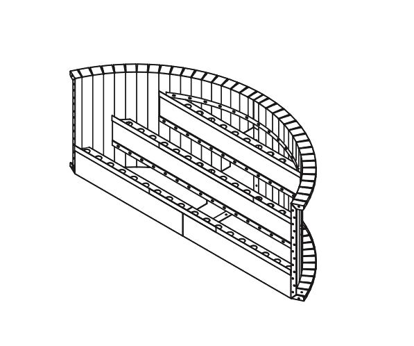 6' Radius Straight Tread Steel 42" Step