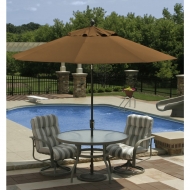 9' Octagon Autotilt Market Umbrella - Stone Linen