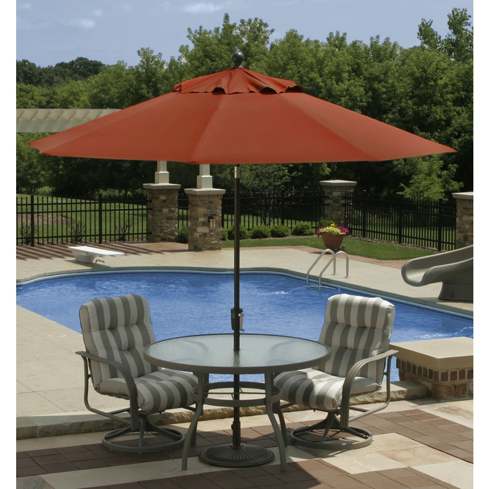 9' Octagon Autotilt Market Umbrella - Terra Cotta Linen