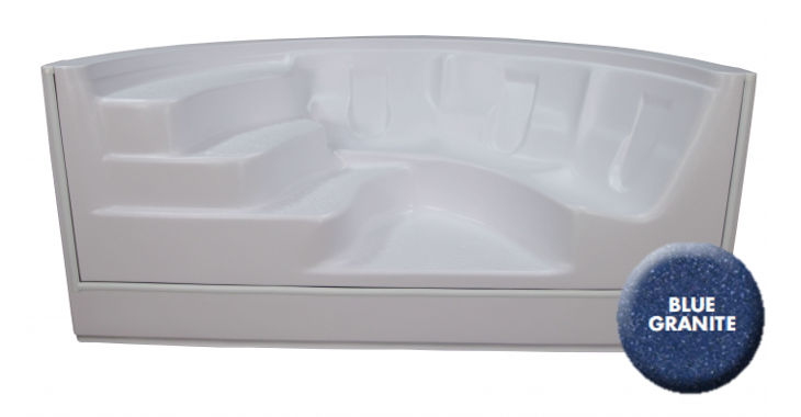 8' Roman Step Lounger Blue Bullnose Alps (No Jets)
