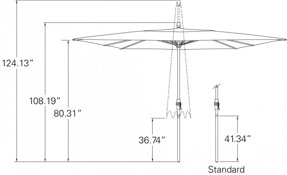 Caspian 8' x 10' Market Umbrella - Terra Cotta Olefin
