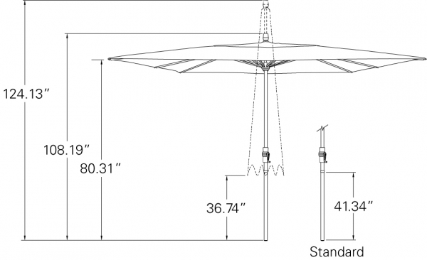 Discontinued) Caspian 8' x 10' Market Umbrella - Terra Cotta