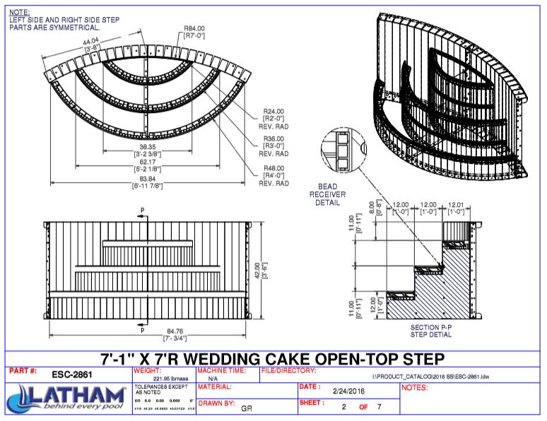 7' Radius Steel Wedding Cake Step (6'11 7/8" Wide)