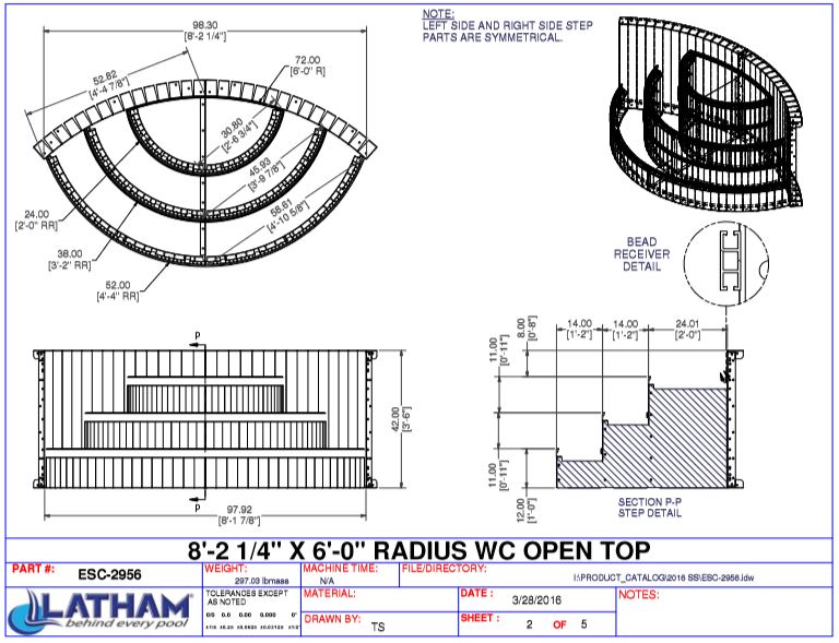 6' Radius Steel Wedding Cake Step (8'2 1/4" Wide)