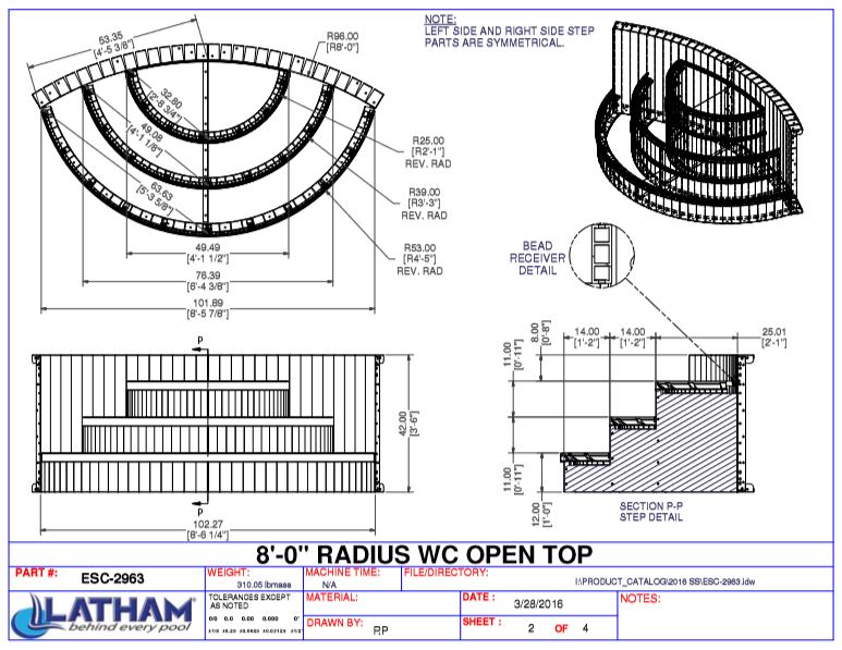 8' Radius Steel Wedding Cake Step (8'5 7/8" Wide)