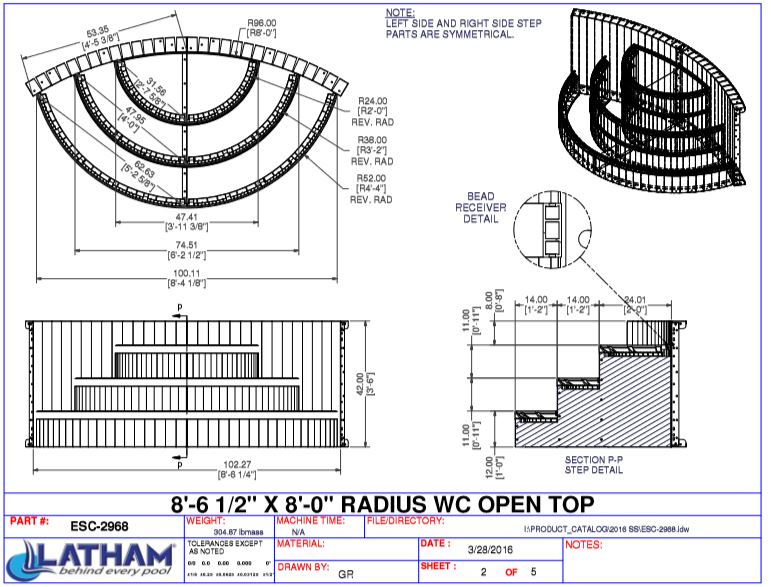 8' Radius Steel Wedding Cake Step (8'4 1/8" Wide)