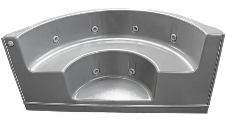 8' Gray Cozy Cove Swimout w/6 Installed Jets Cantilever Hydra for 42" Wall Pools