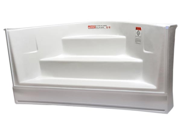 6" Radius In Pool Corner Step Gray Cantilever Imperial (5'x5')