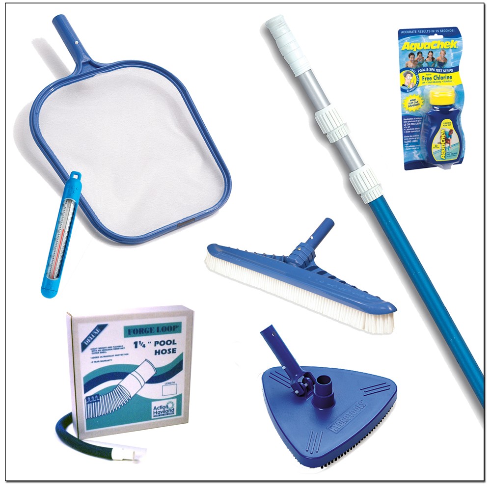 Large Above Ground Pool Maintenance Kit (40' Hose, 15' Telescopic Vac Pole)