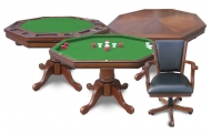 Walnut Kingston 3-in-1 Poker Table w/4 chairs